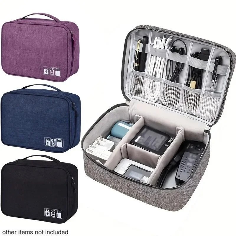 Tech Accessories Storage - Elektronik Cihaz Düzenleyici Seyahat Çantası Su