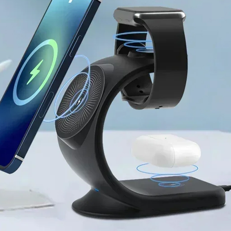 Wireless Charger 3 In 1 - Manyetik Kablosuz Şarj Cihazı 3'ü 1