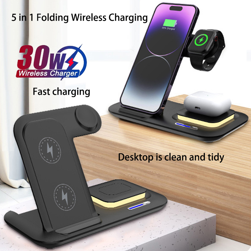 Wireless Charger 3 In 1 - Sıcak 3'ü 1 Arada Katlanabilir Kablosuz