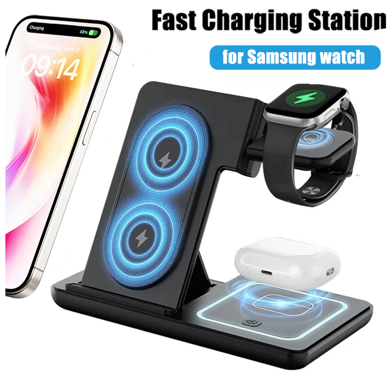 Wireless Charger 3 In 1 - Samsung S24 S23 Galaxy Watch 2-8