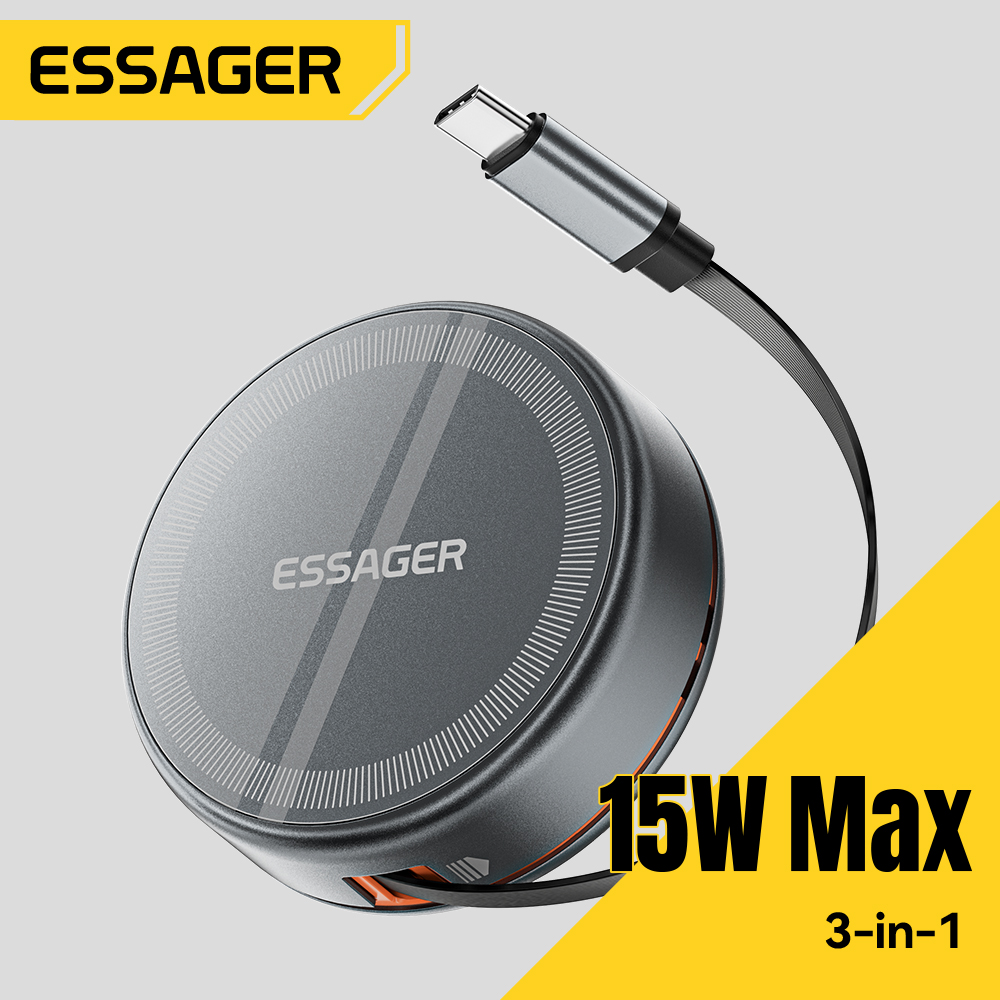 Wireless Charger 3 In 1 - Essager 15W 3'ü 1 Arada Manyetik