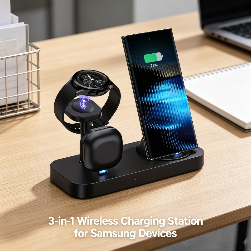 Wireless Charger 3 In 1 - 3'ü 1 Arada Kablosuz Şarj Cihazı