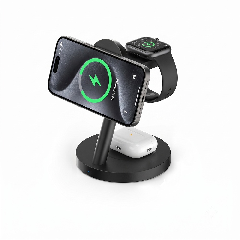 3'ü 1 arada Qi2.2 25W Hızlı Ka - Wireless Charger 3 In 1 incelemesi ve fiyatı