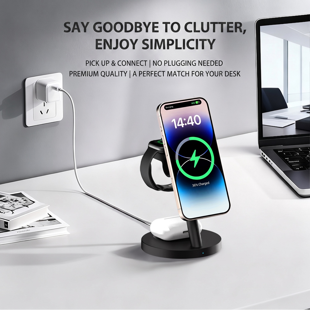 3'ü 1 arada Qi2.2 25W Hızlı Ka - Wireless Charger 3 In 1 incelemesi ve fiyatı