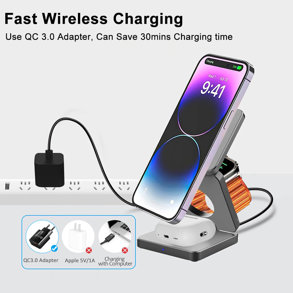 Kablosuz Şarj Cihazı 3'ü 1 Ara - Wireless Charger 3 In 1 incelemesi ve fiyatı