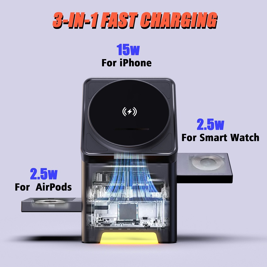3'ü 1 Arada Manyetik Kablosuz  - Wireless Charger 3 In 1 incelemesi ve fiyatı